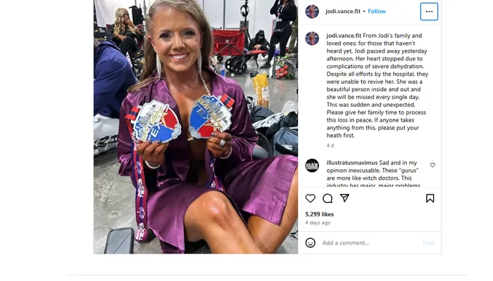 Bodybuilder Jodi Vance Dies at 20 After Heart Failure