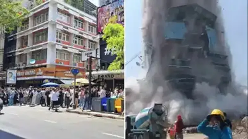 Aftershocks Grip Bangkok Residents Flee High-Rises in Panic