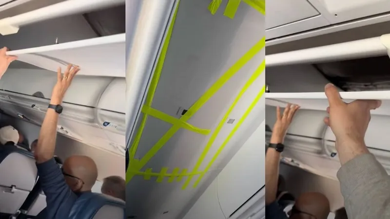 Passengers Prop Up Crumbling Plane Ceiling in Mid-Flight Drama