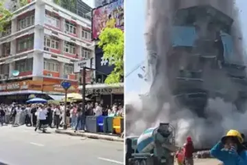 Aftershocks Grip Bangkok Residents Flee High-Rises in Panic